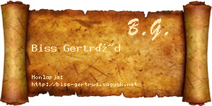 Biss Gertrúd névjegykártya